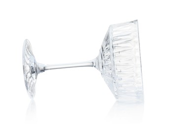 Photo of One empty clean glass isolated on white