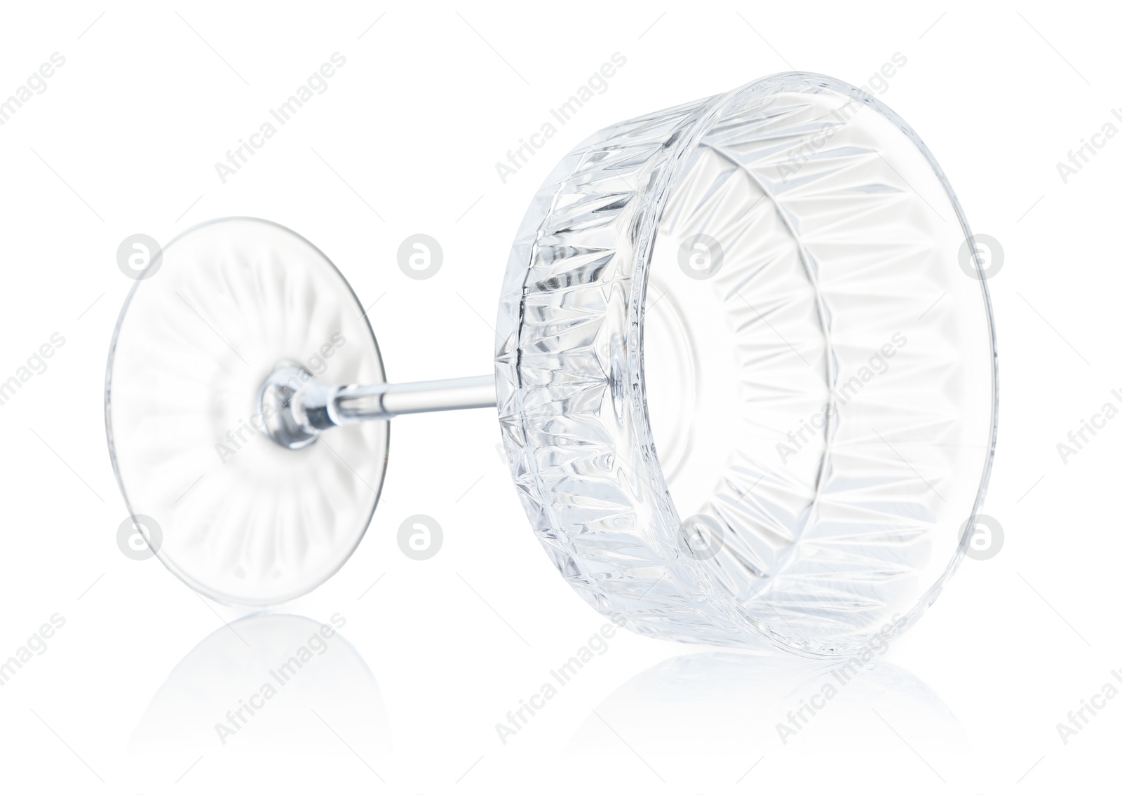 One empty clean glass isolated on white Photo of One empty clean glass isolated on white