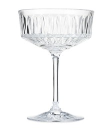 Photo of One empty clean glass isolated on white