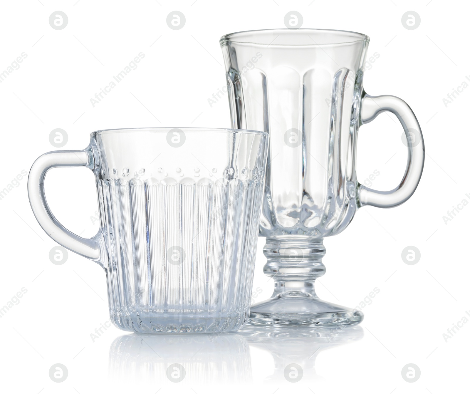 Different empty clean glasses isolated on white Photo of Different empty clean glasses isolated on white