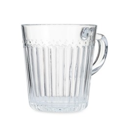 Photo of One empty clean glass isolated on white
