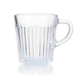 Photo of One empty clean glass isolated on white