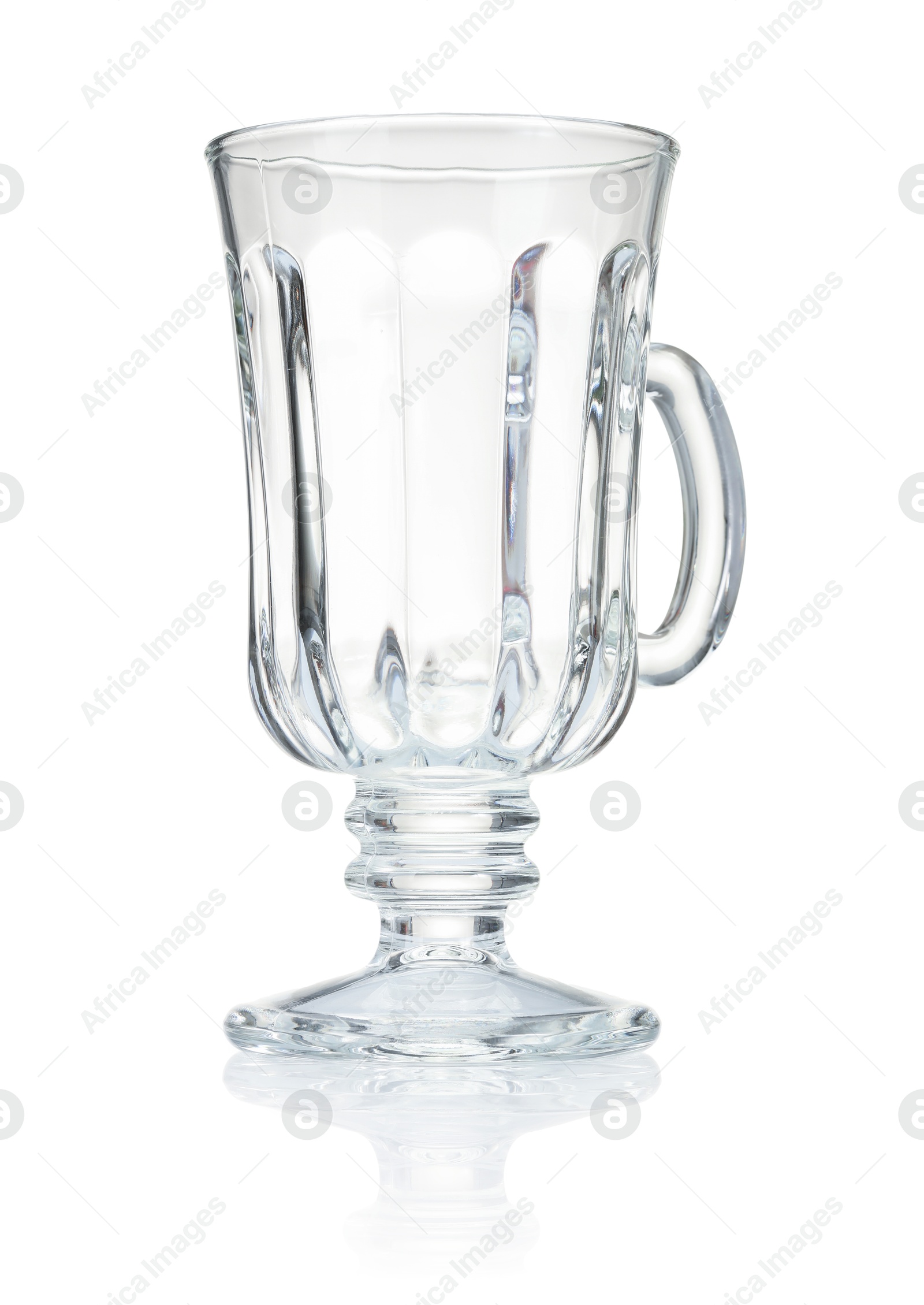 Photo of One empty clean glass isolated on white