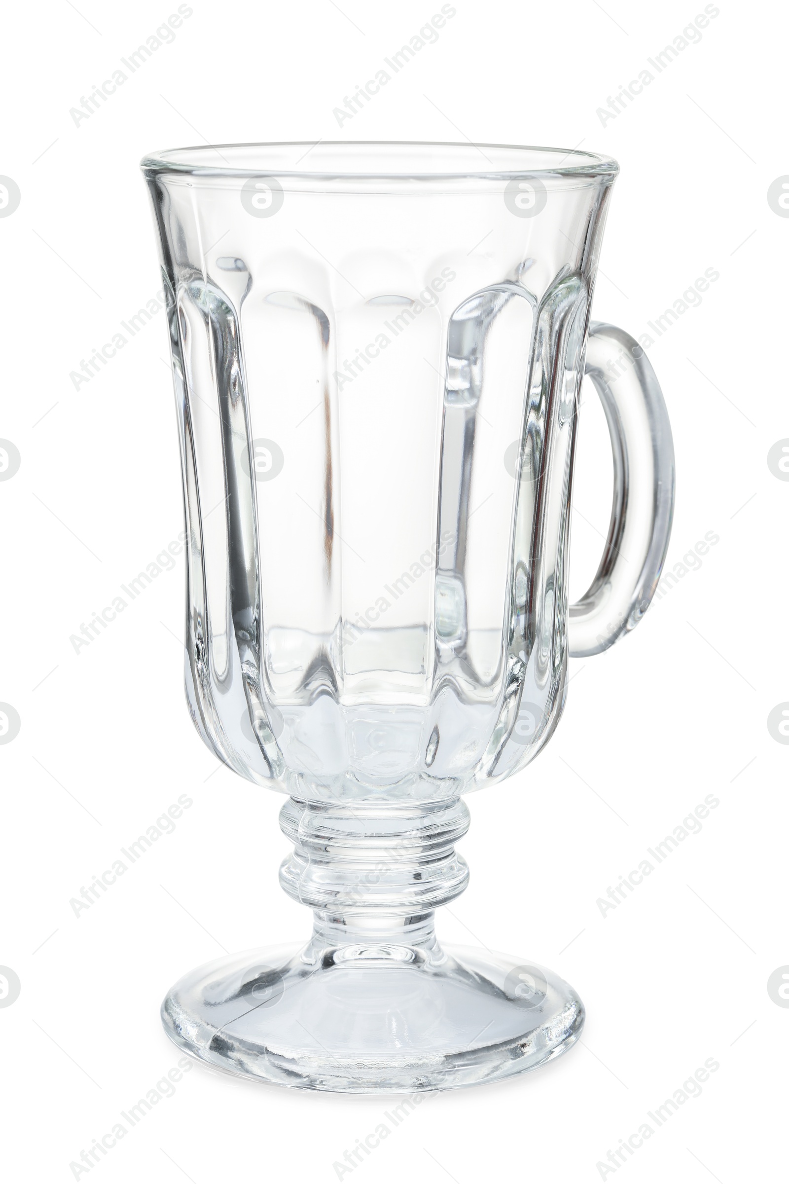 Photo of One empty clean glass isolated on white