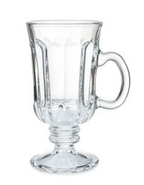 Photo of One empty clean glass isolated on white