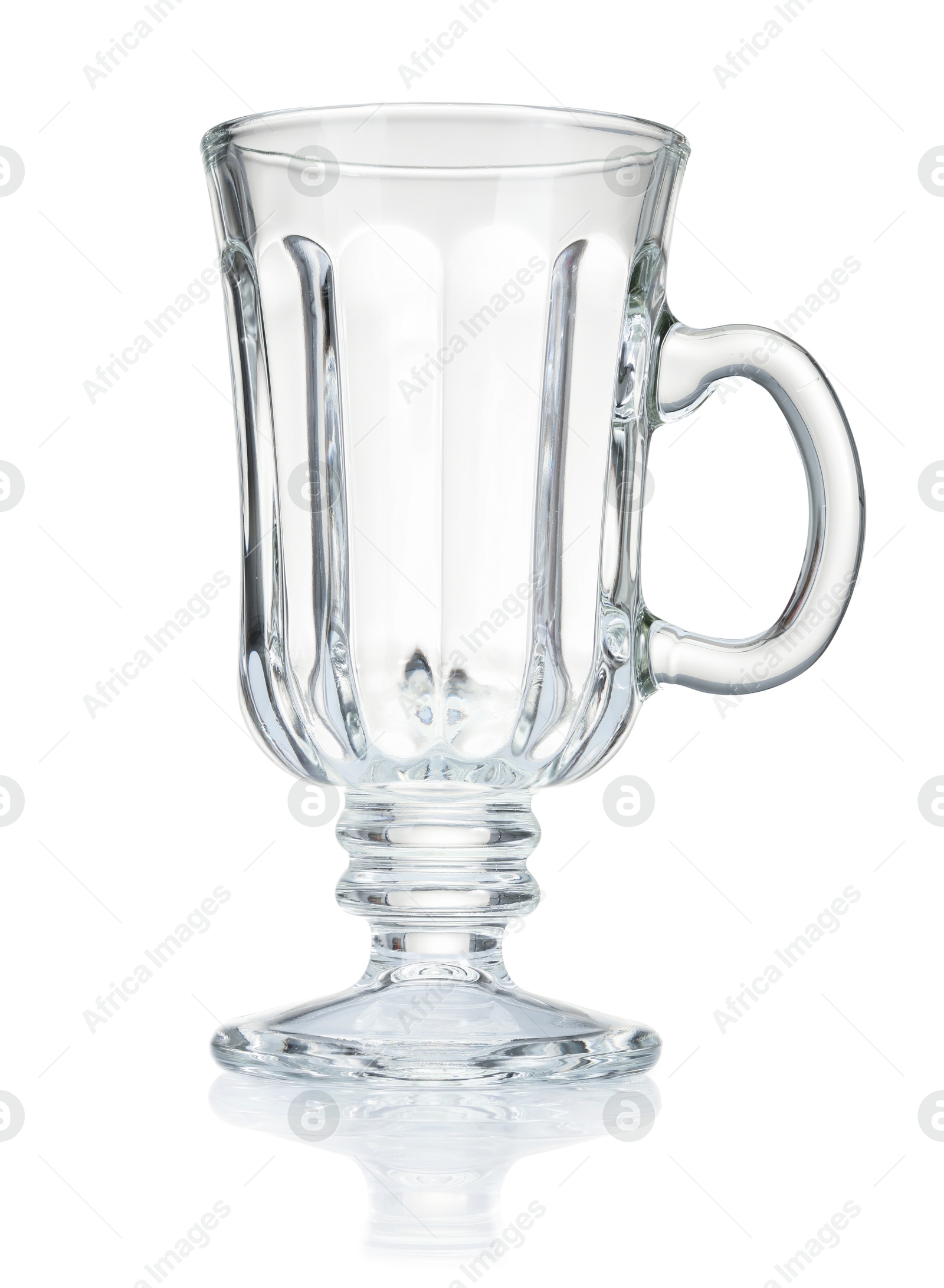 One empty clean glass isolated on white Photo of One empty clean glass isolated on white