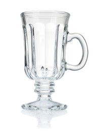 Photo of One empty clean glass isolated on white