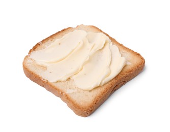 Photo of Tasty toast bread with butter isolated on white