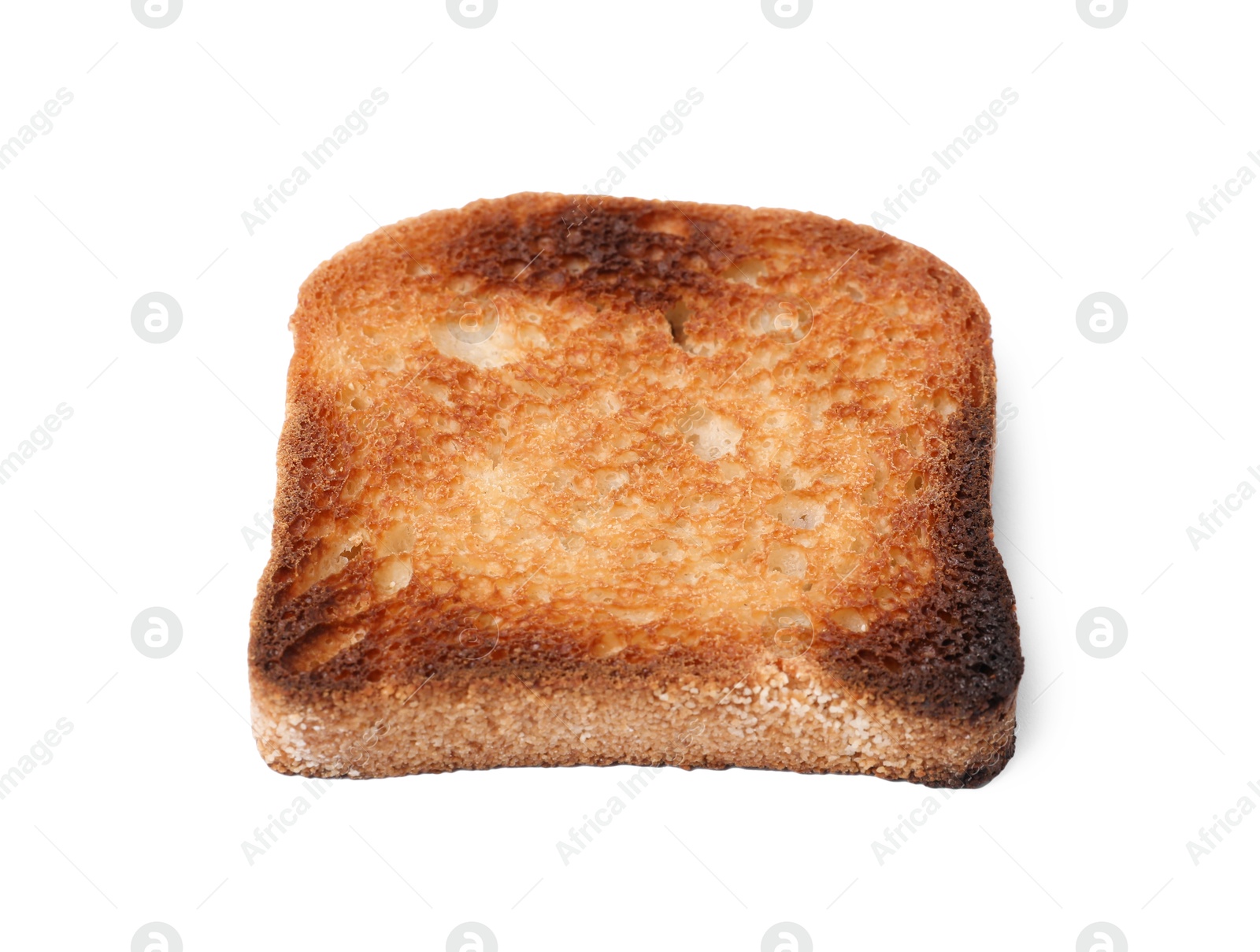 One piece of toast bread isolated on white Photo of One piece of toast bread isolated on white