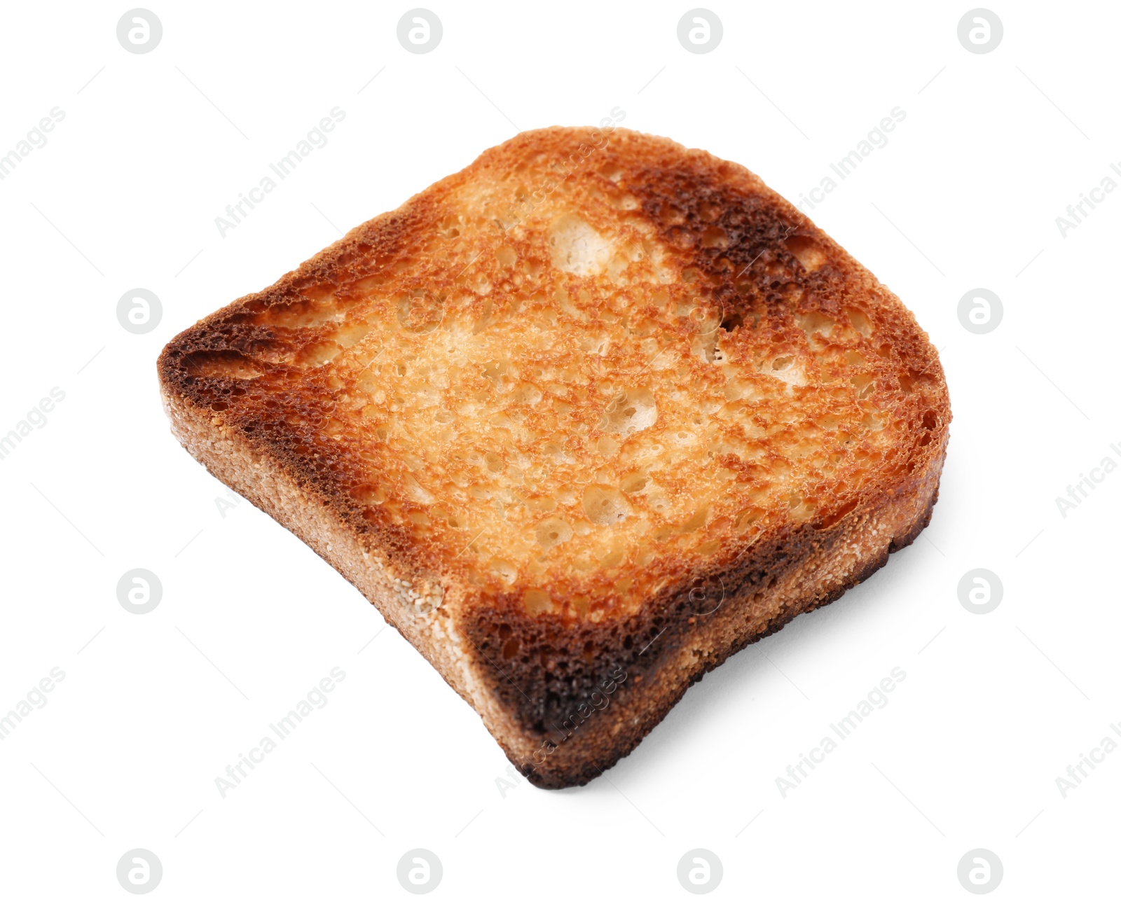 One piece of toast bread isolated on white Photo of One piece of toast bread isolated on white