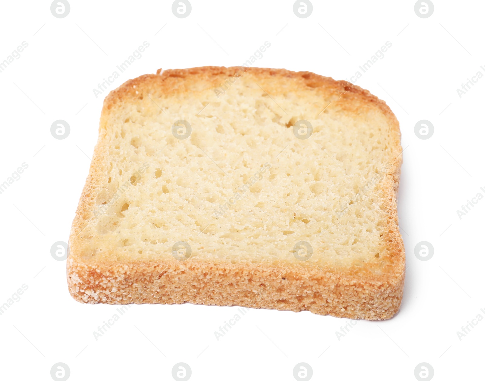 One piece of fresh toast bread isolated on white Photo of One piece of fresh toast bread isolated on white