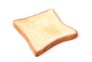 Photo of Slice of tasty toasted bread isolated on white