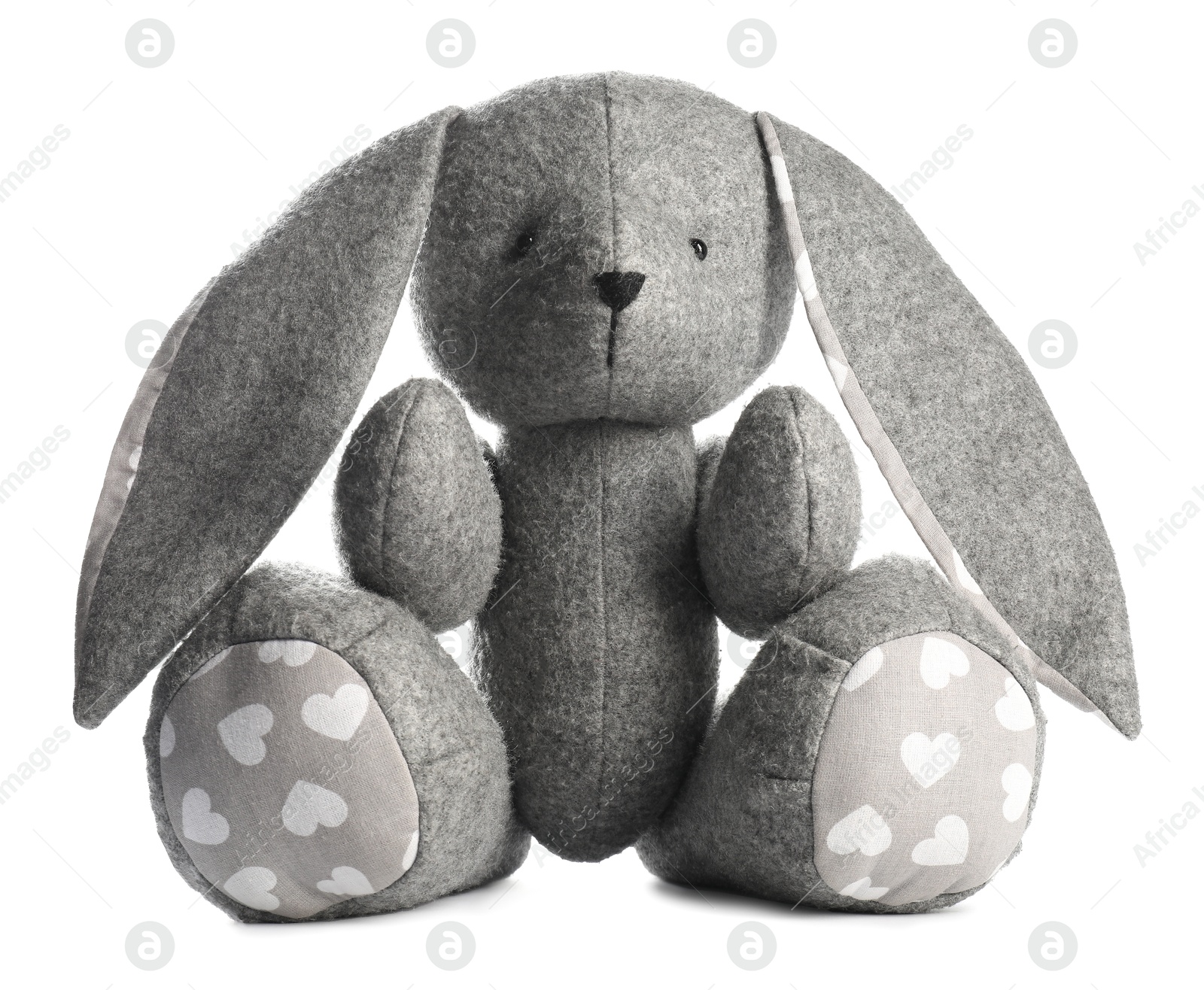 Cute toy bunny isolated on white. Stuffed animal Photo of Cute toy bunny isolated on white. Stuffed animal