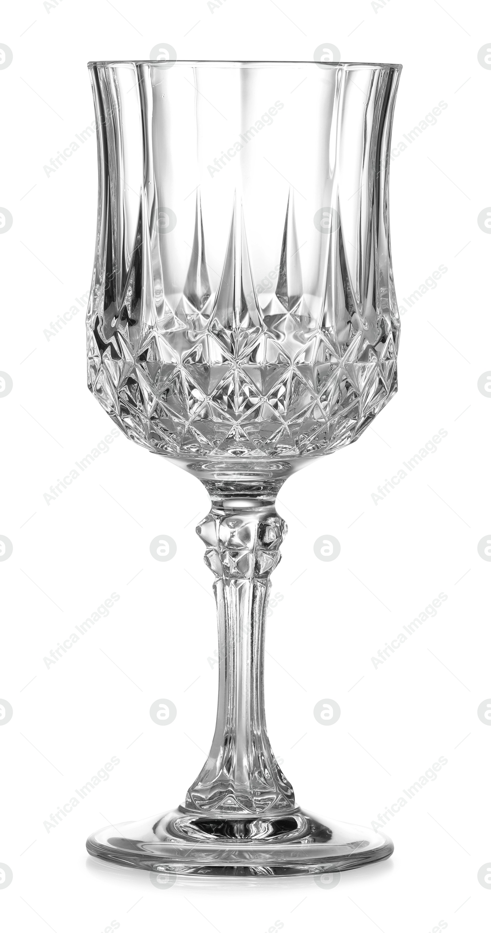 One empty clean glass isolated on white Photo of One empty clean glass isolated on white