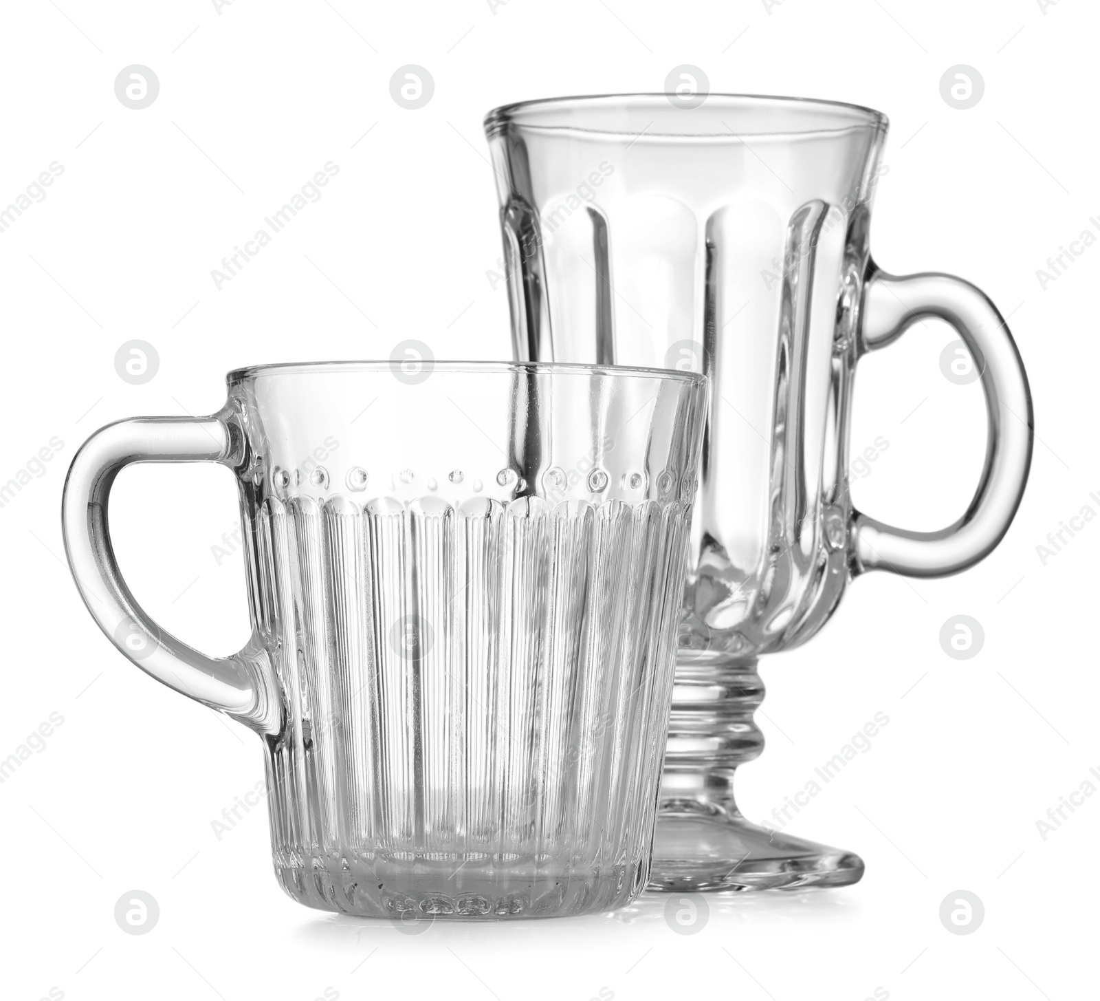 Different empty clean glasses isolated on white Photo of Different empty clean glasses isolated on white