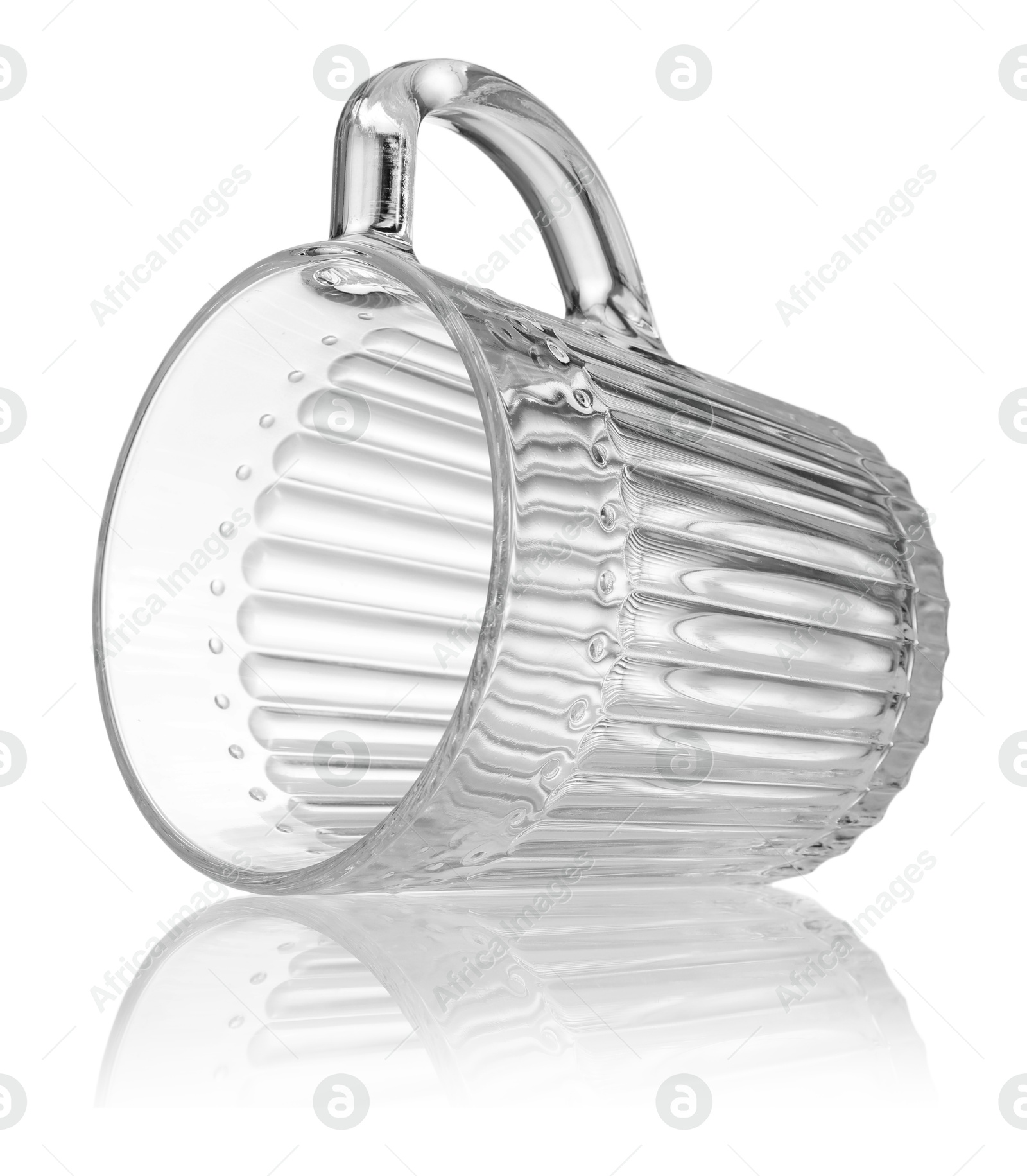 One empty clean glass isolated on white Photo of One empty clean glass isolated on white