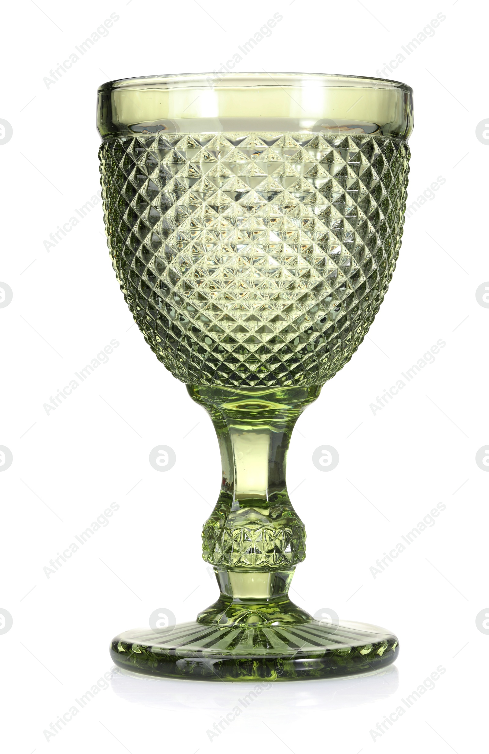 One empty clean glass isolated on white Photo of One empty clean glass isolated on white