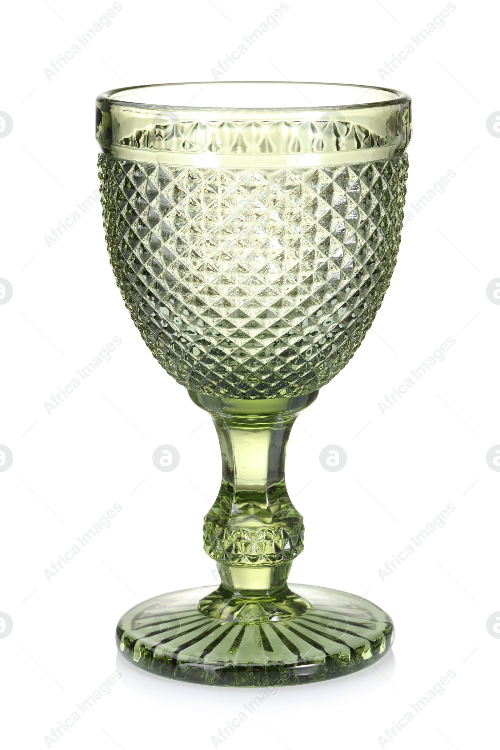 One empty clean glass isolated on white Photo of One empty clean glass isolated on white