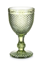 Photo of One empty clean glass isolated on white