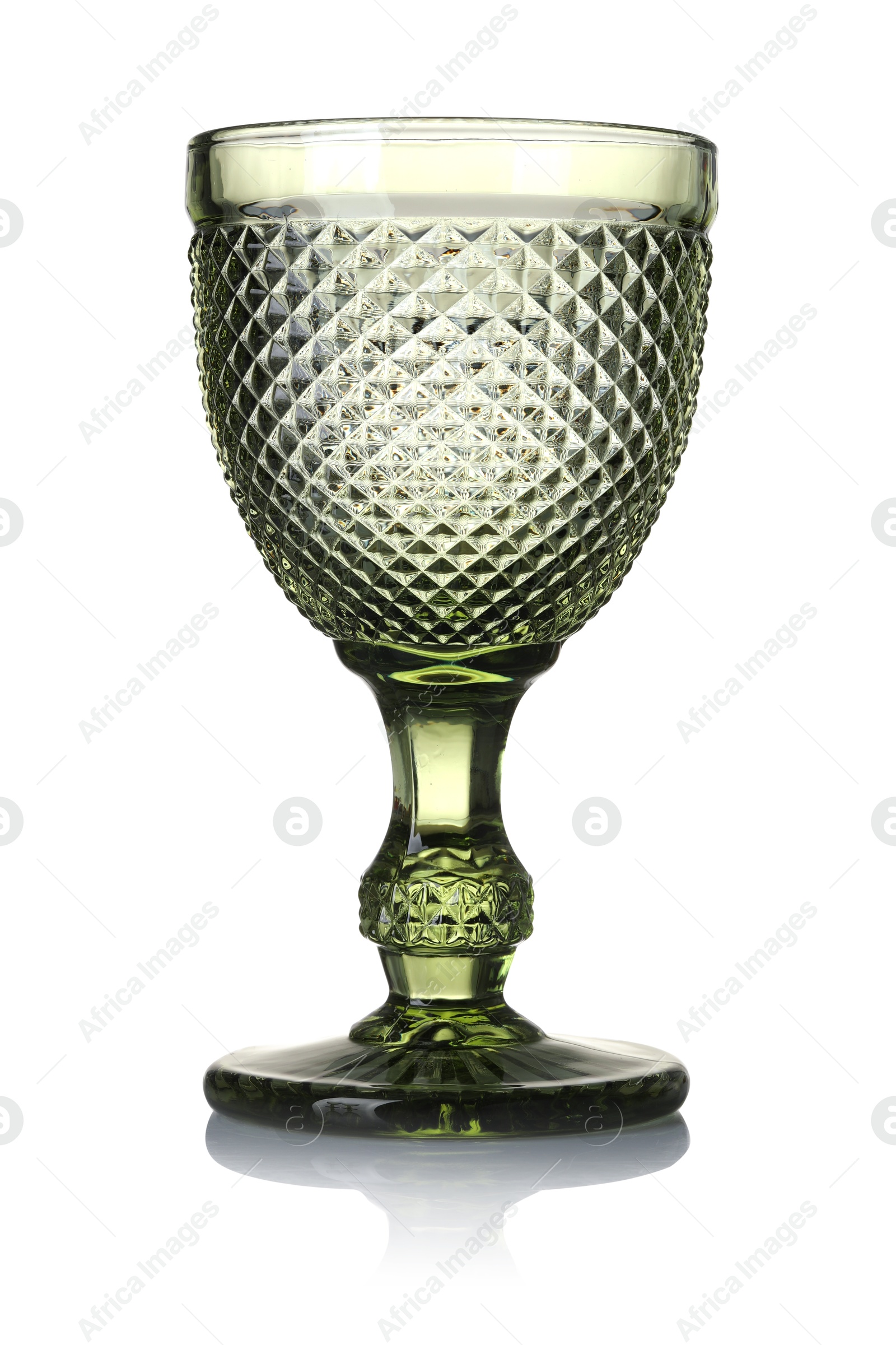 One empty clean glass isolated on white Photo of One empty clean glass isolated on white