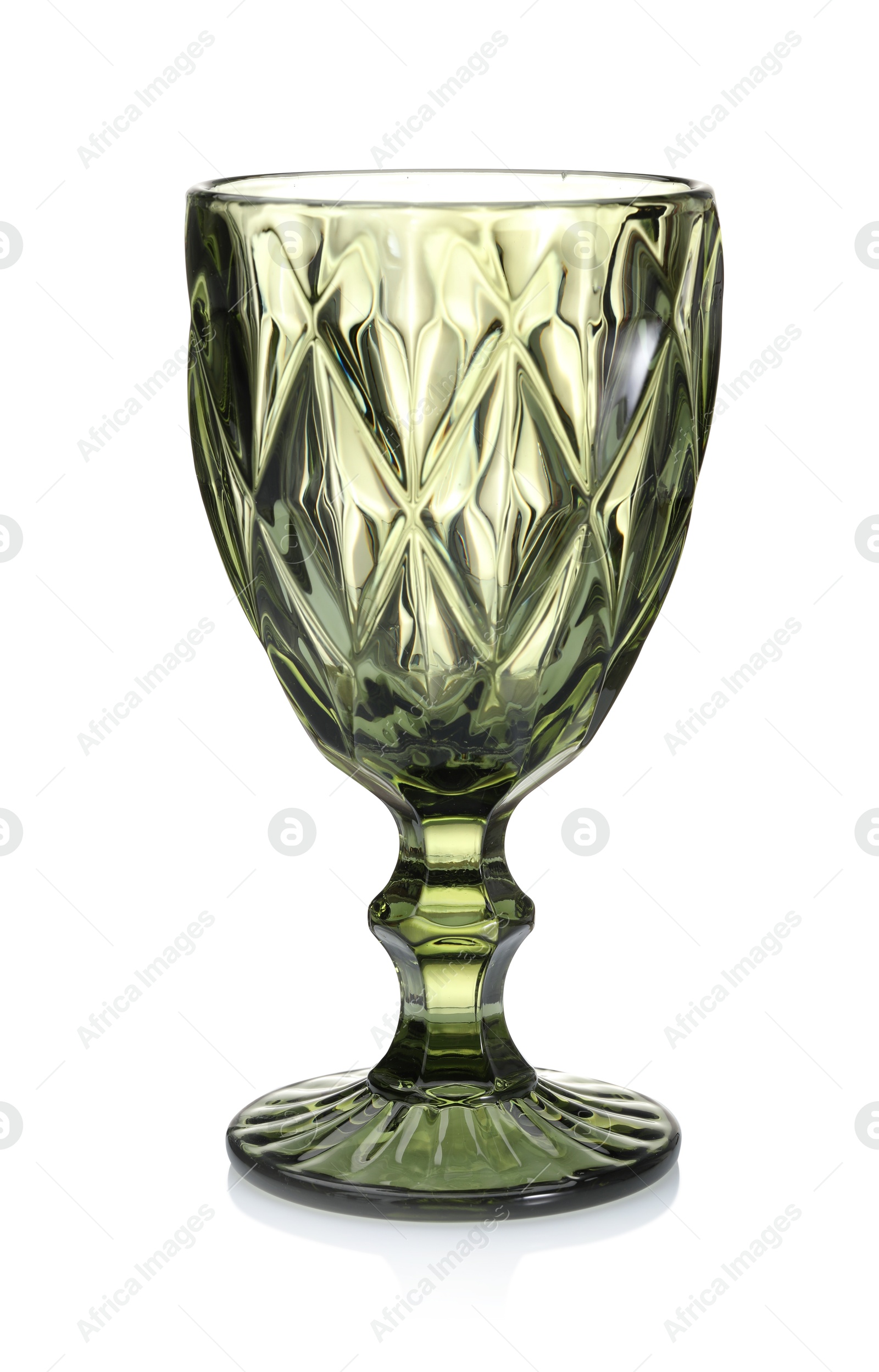 One empty clean glass isolated on white Photo of One empty clean glass isolated on white