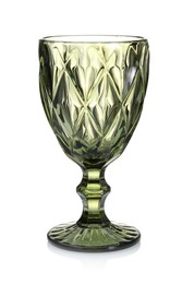 Photo of One empty clean glass isolated on white