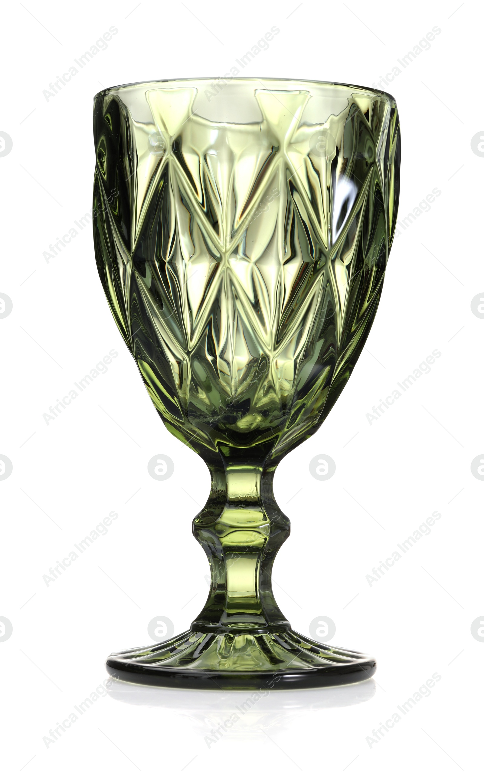 One empty clean glass isolated on white Photo of One empty clean glass isolated on white
