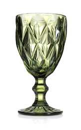 Photo of One empty clean glass isolated on white
