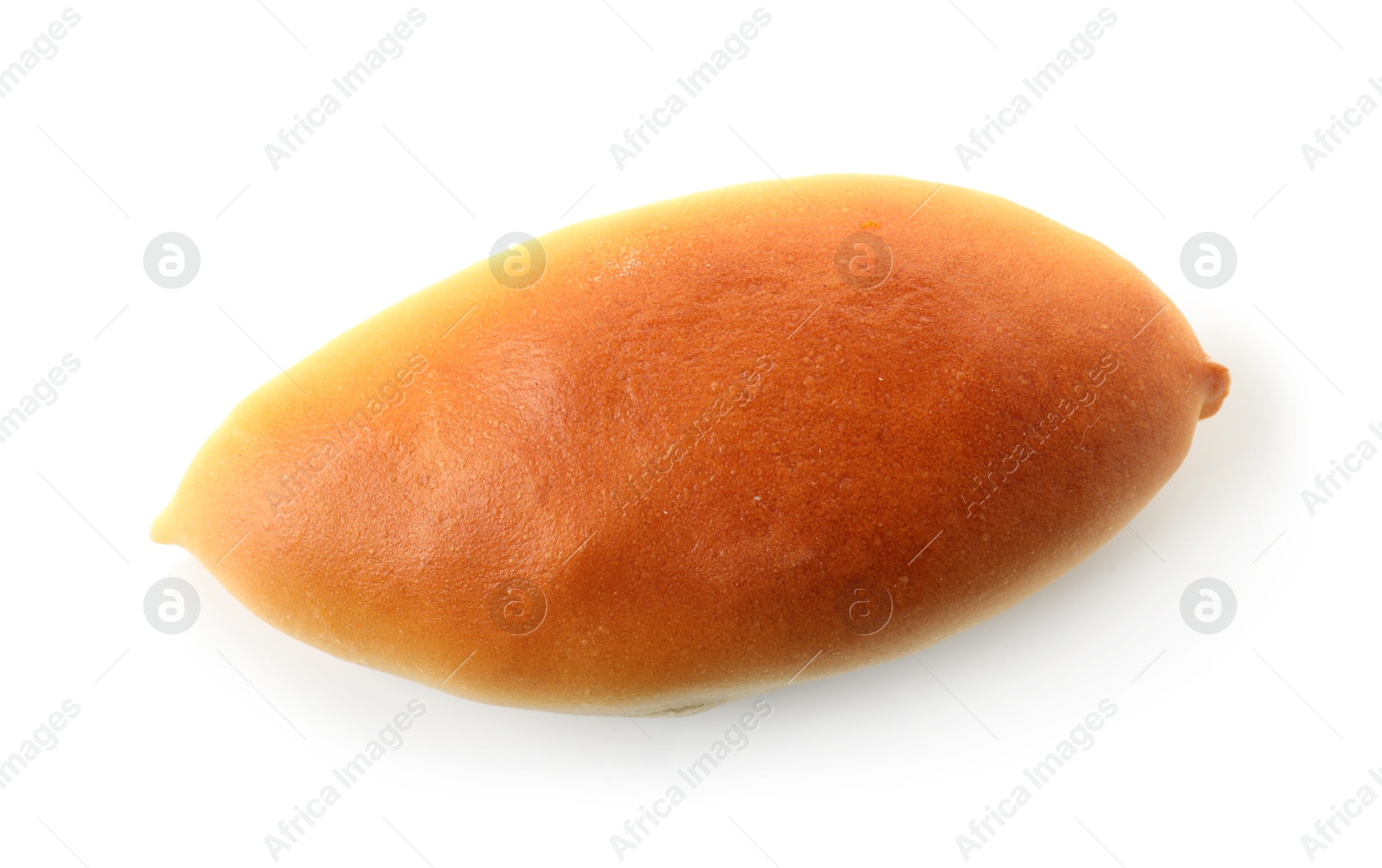 One tasty baked patty isolated on white, top view Photo of One tasty baked patty isolated on white, top view