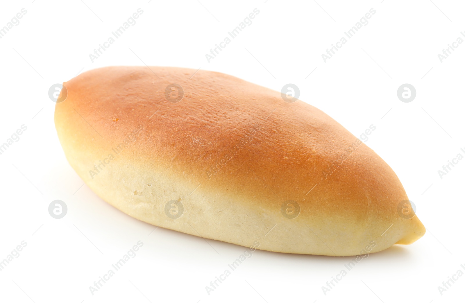 One tasty baked patty isolated on white Photo of One tasty baked patty isolated on white