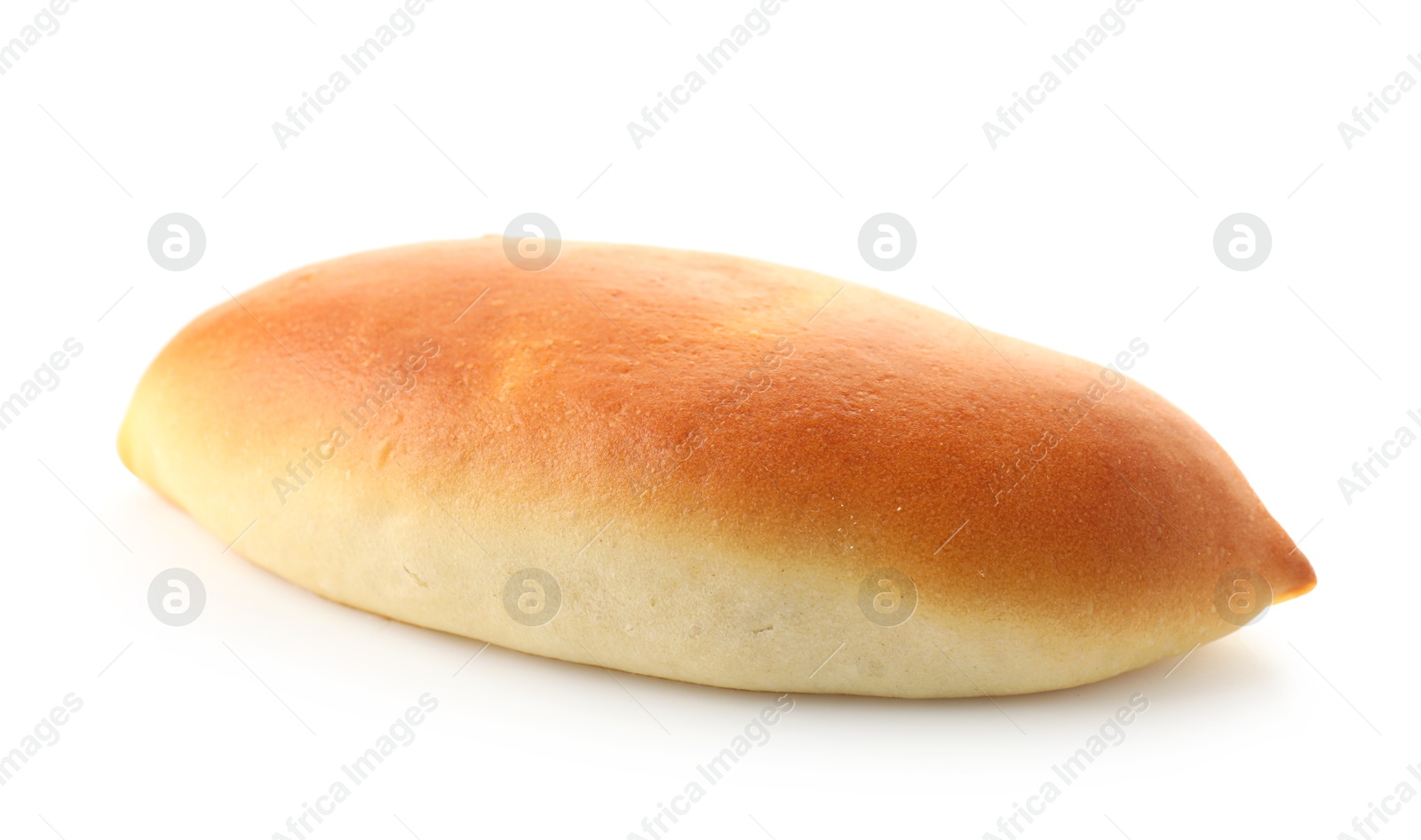 One tasty baked patty isolated on white Photo of One tasty baked patty isolated on white