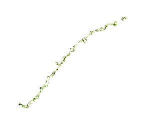 Image of Splash of green water in air on white background