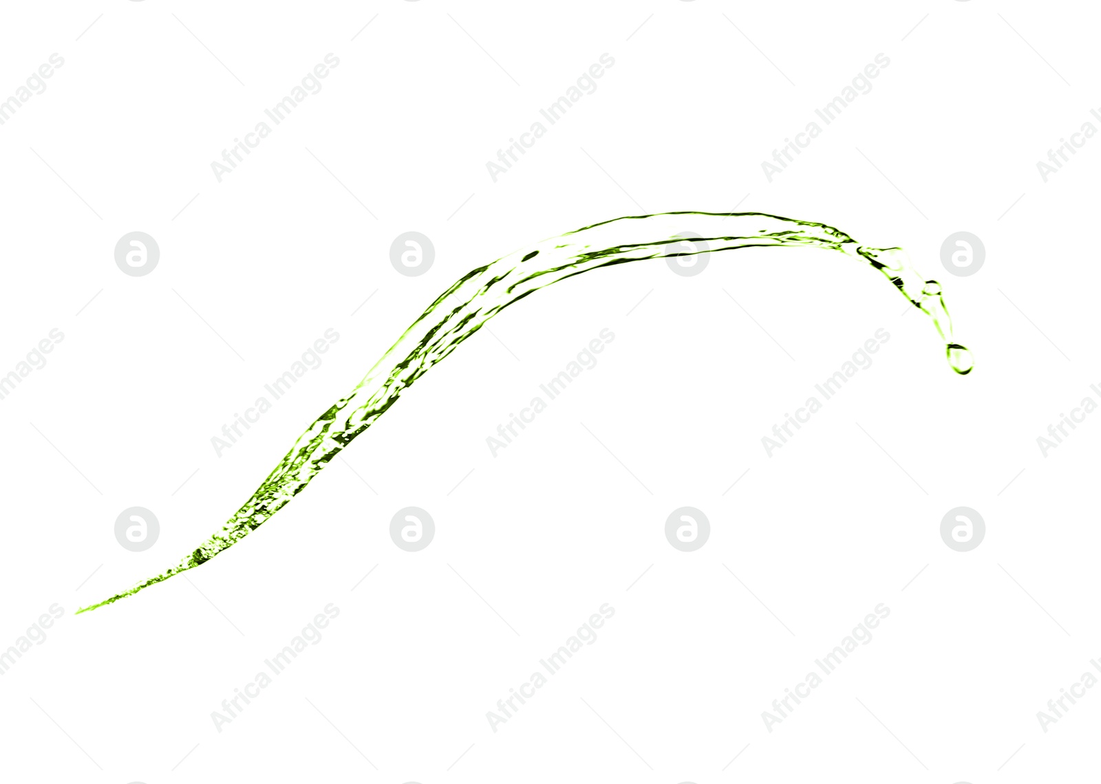 Splash of green water in air on white background Image of Splash of green water in air on white background