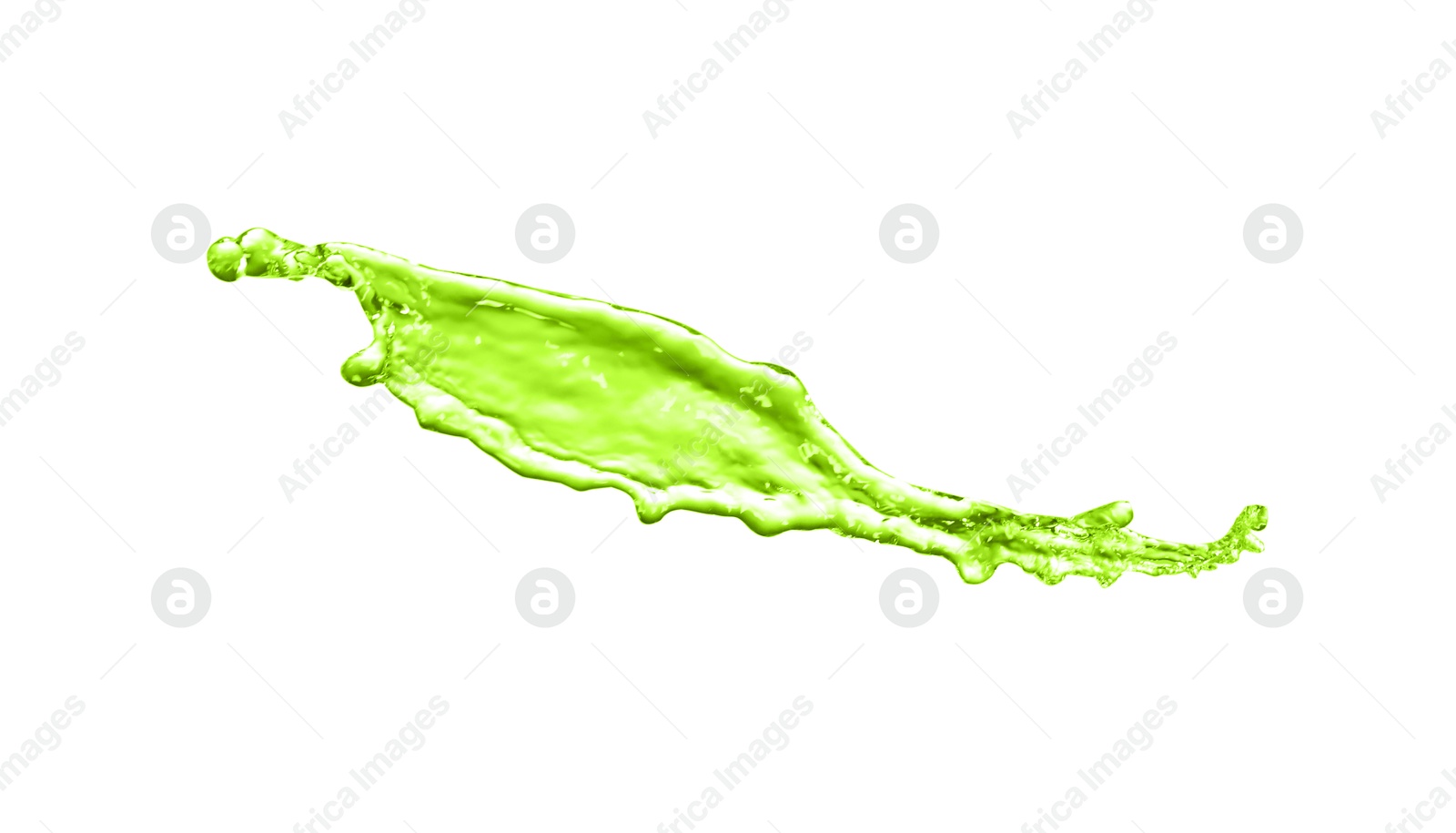 Splash of green water in air on white background Image of Splash of green water in air on white background
