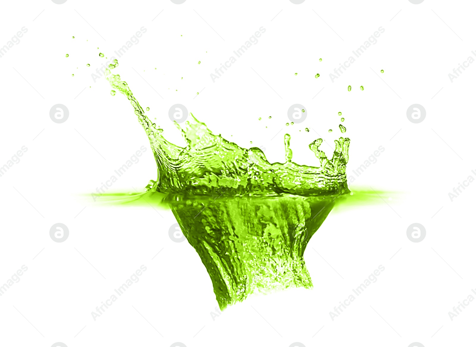 Beautiful green water splashing against white background Image of Beautiful green water splashing against white background