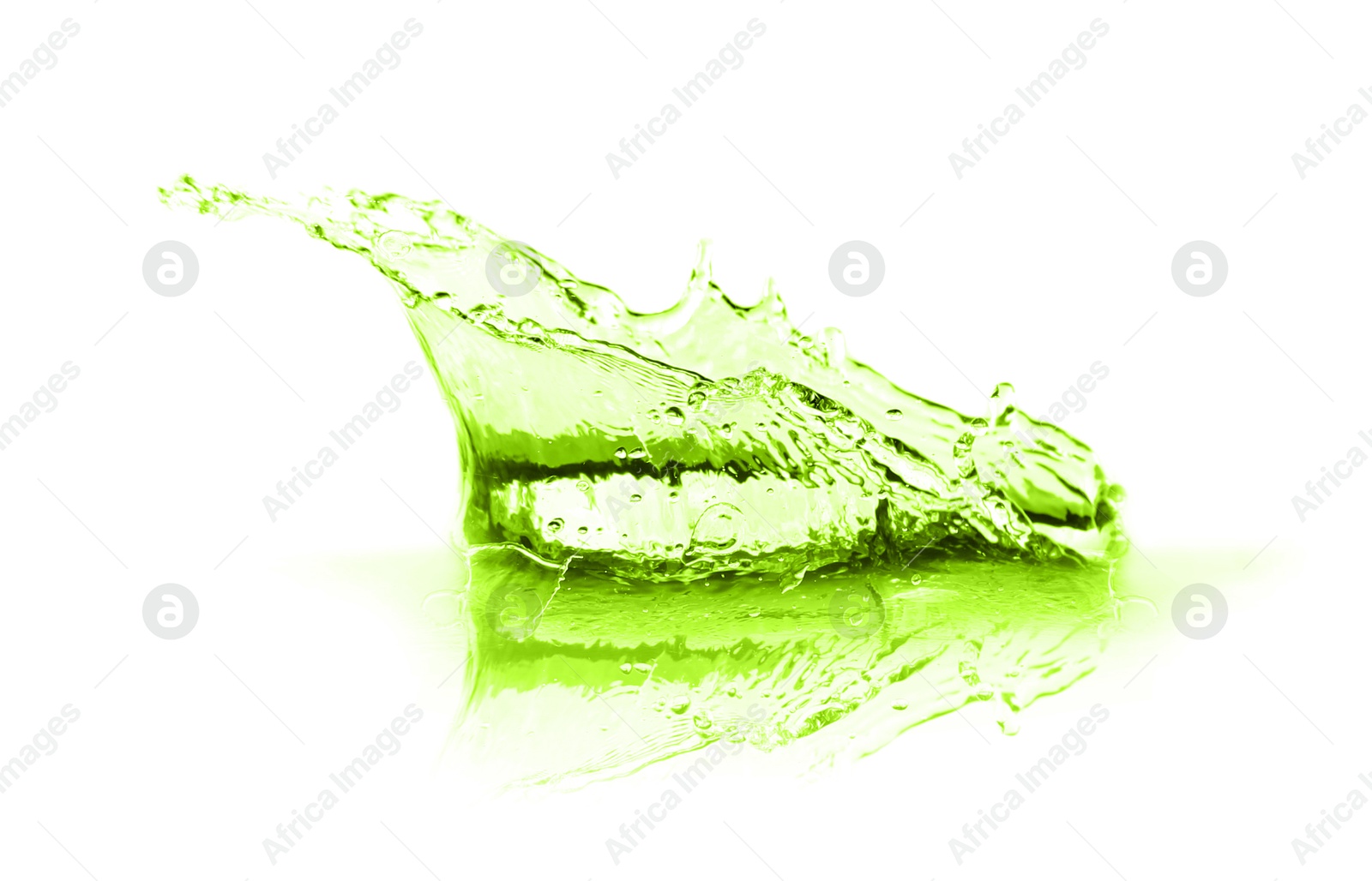Beautiful green water splashing against white background Image of Beautiful green water splashing against white background