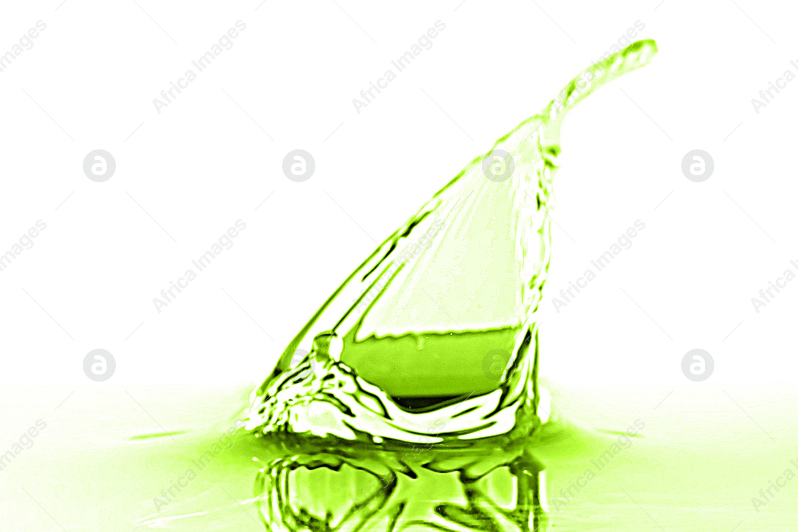 Beautiful green water splashing against white background Image of Beautiful green water splashing against white background