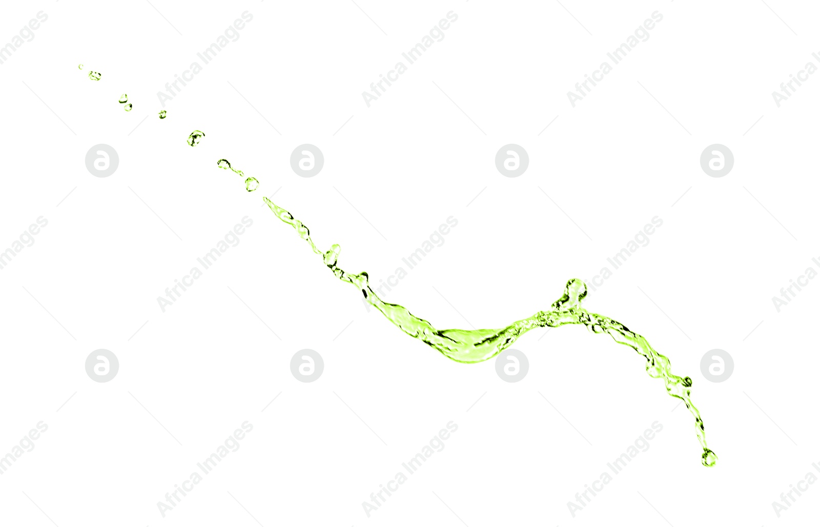 Splash of green water in air on white background Image of Splash of green water in air on white background