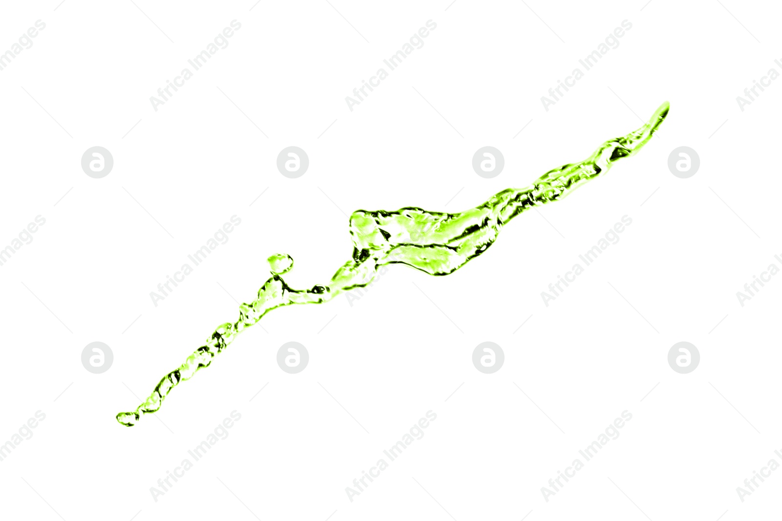 Splash of green water in air on white background Image of Splash of green water in air on white background
