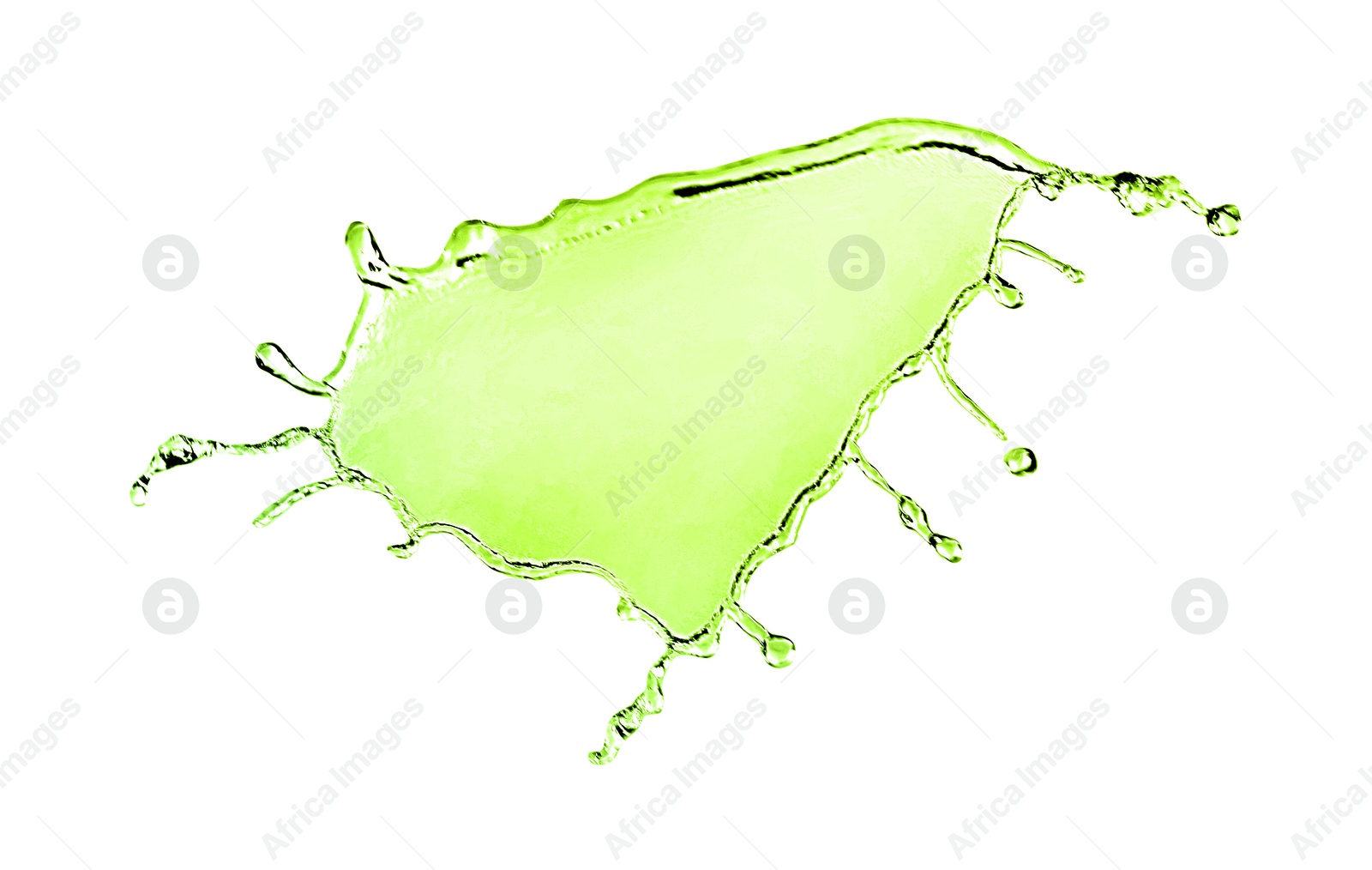 Splash of green water in air on white background Image of Splash of green water in air on white background