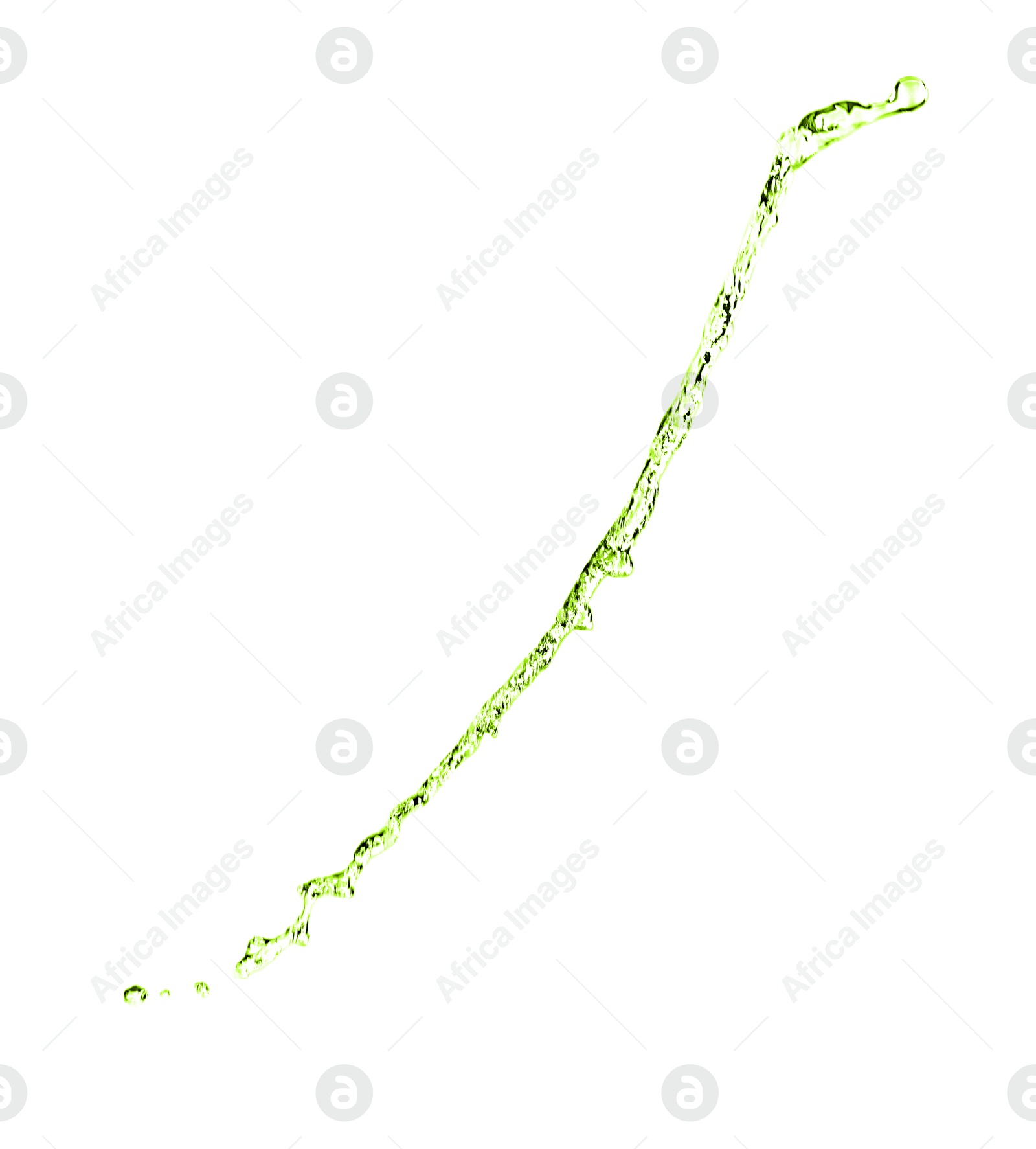 Splash of green water in air on white background Image of Splash of green water in air on white background