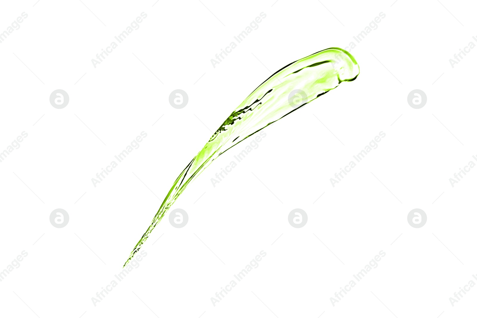 Splash of green water in air on white background Image of Splash of green water in air on white background