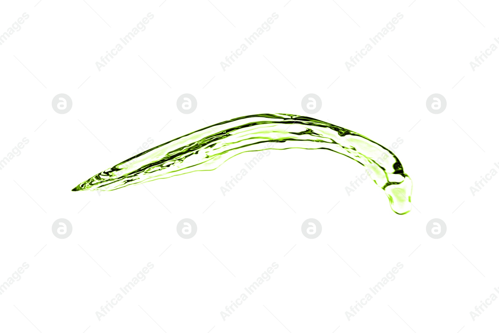 Splash of green water in air on white background Image of Splash of green water in air on white background