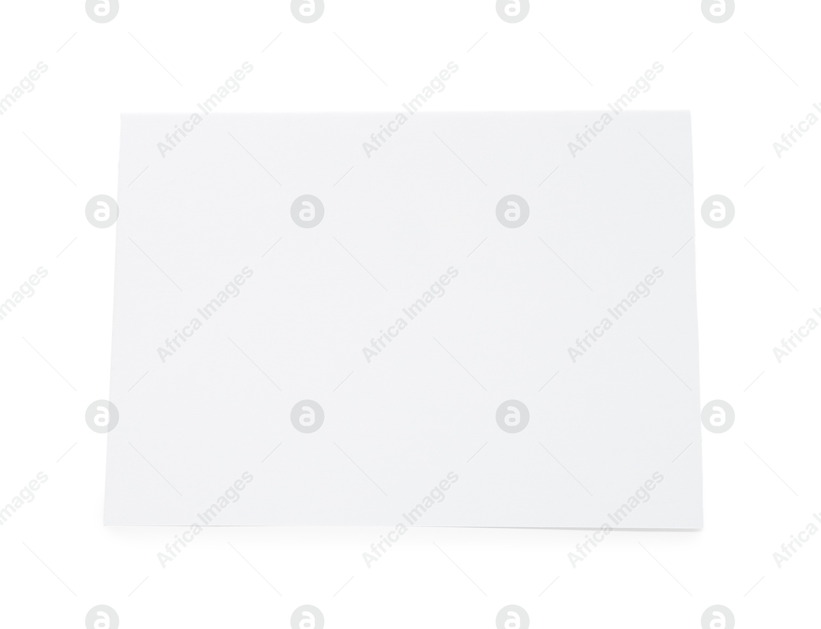 Photo of One blank greeting card on white background