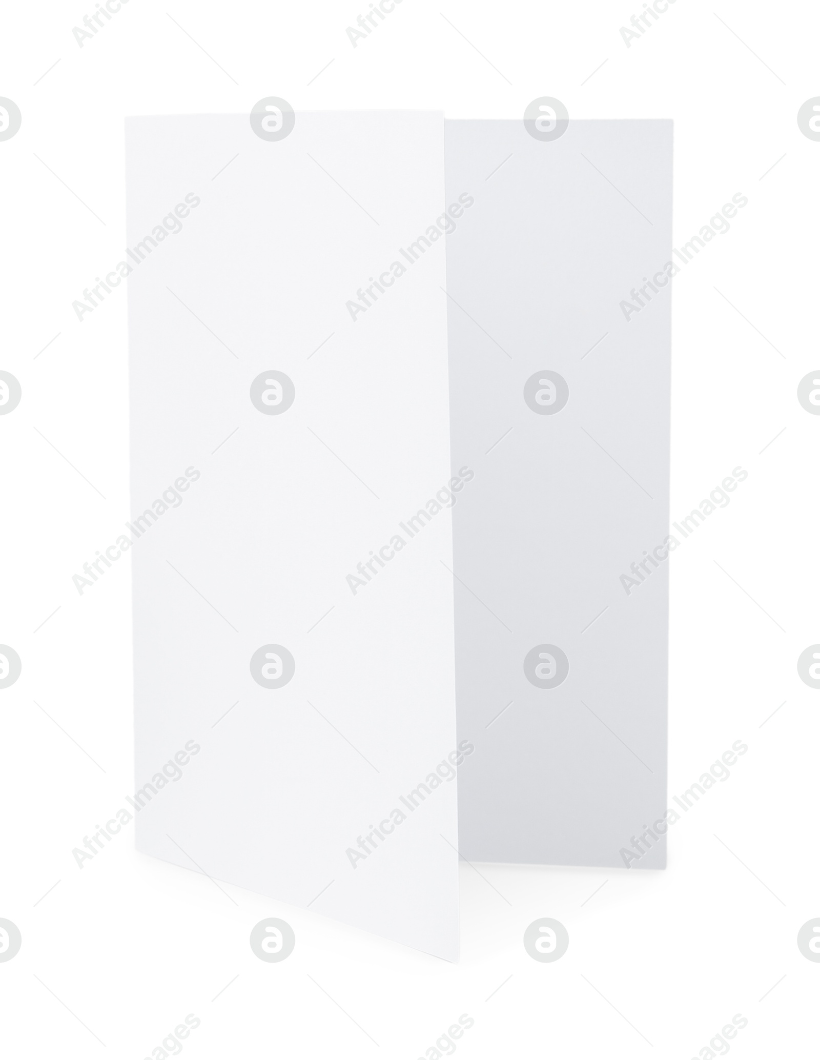 Photo of One blank greeting card on white background