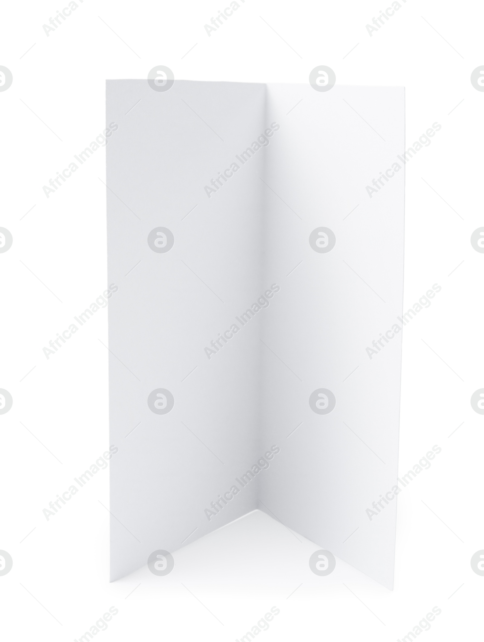 Photo of One blank greeting card on white background