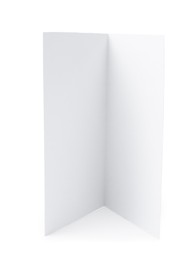 Photo of One blank greeting card on white background