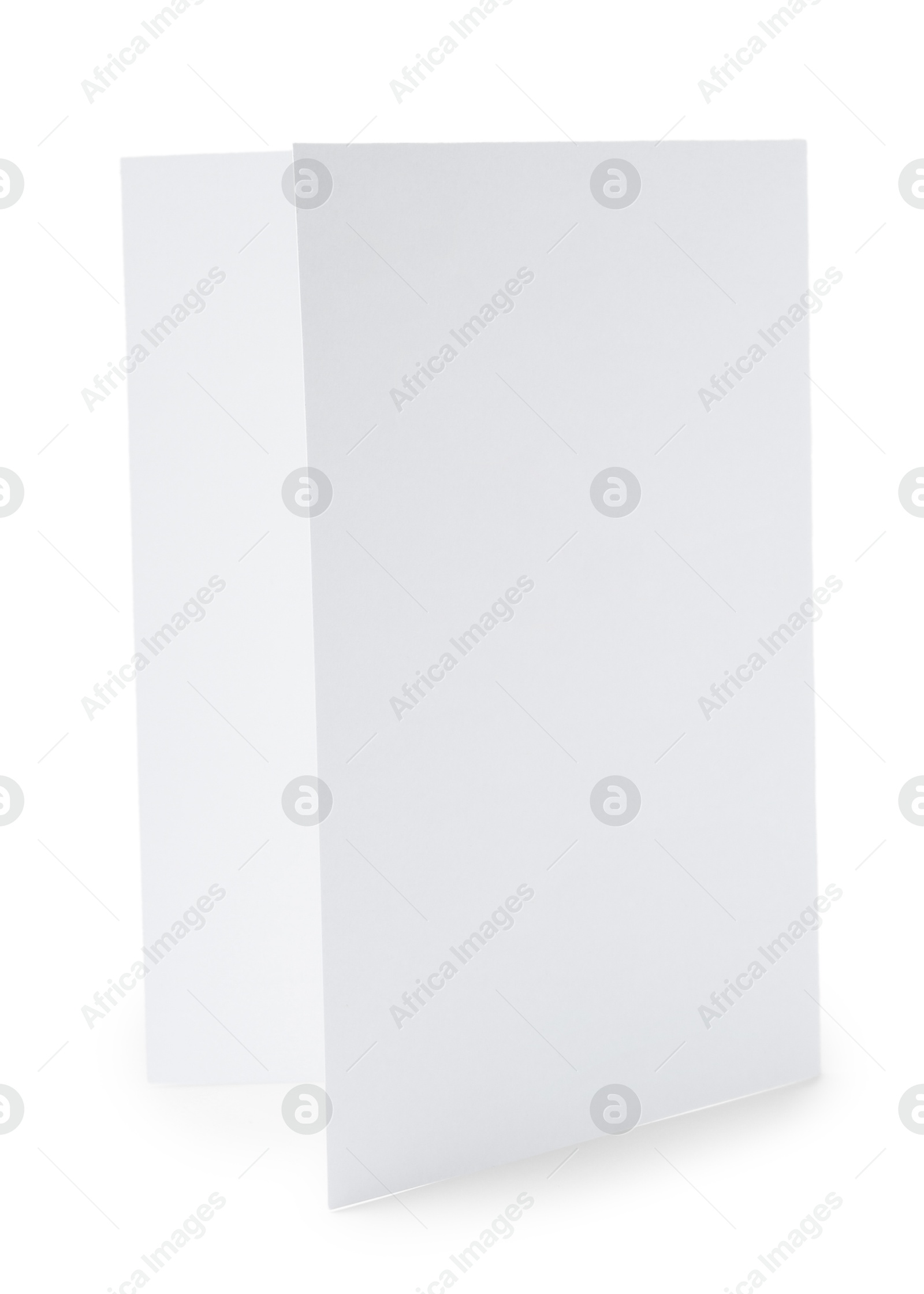 Photo of One blank greeting card on white background