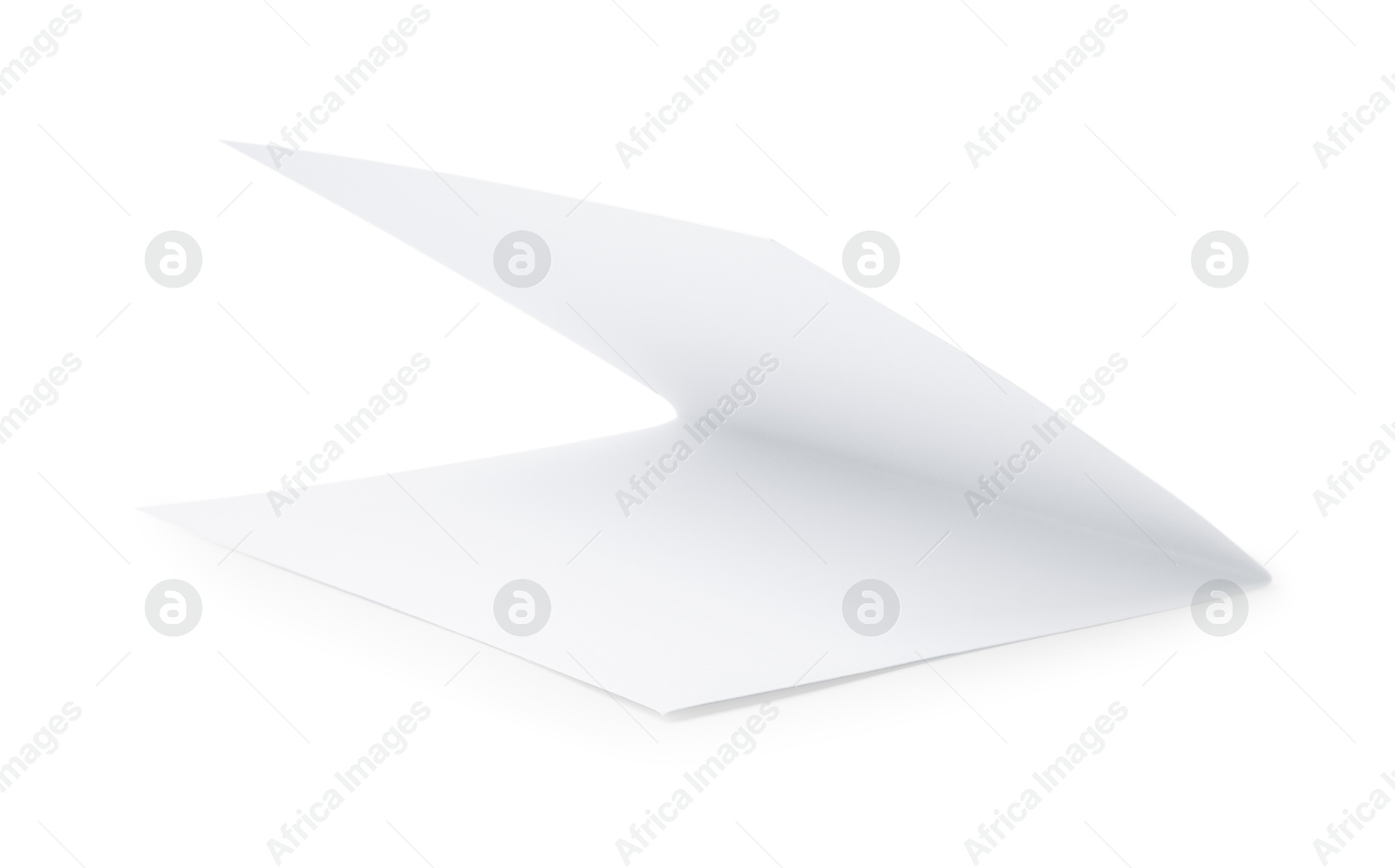 Photo of One blank greeting card on white background