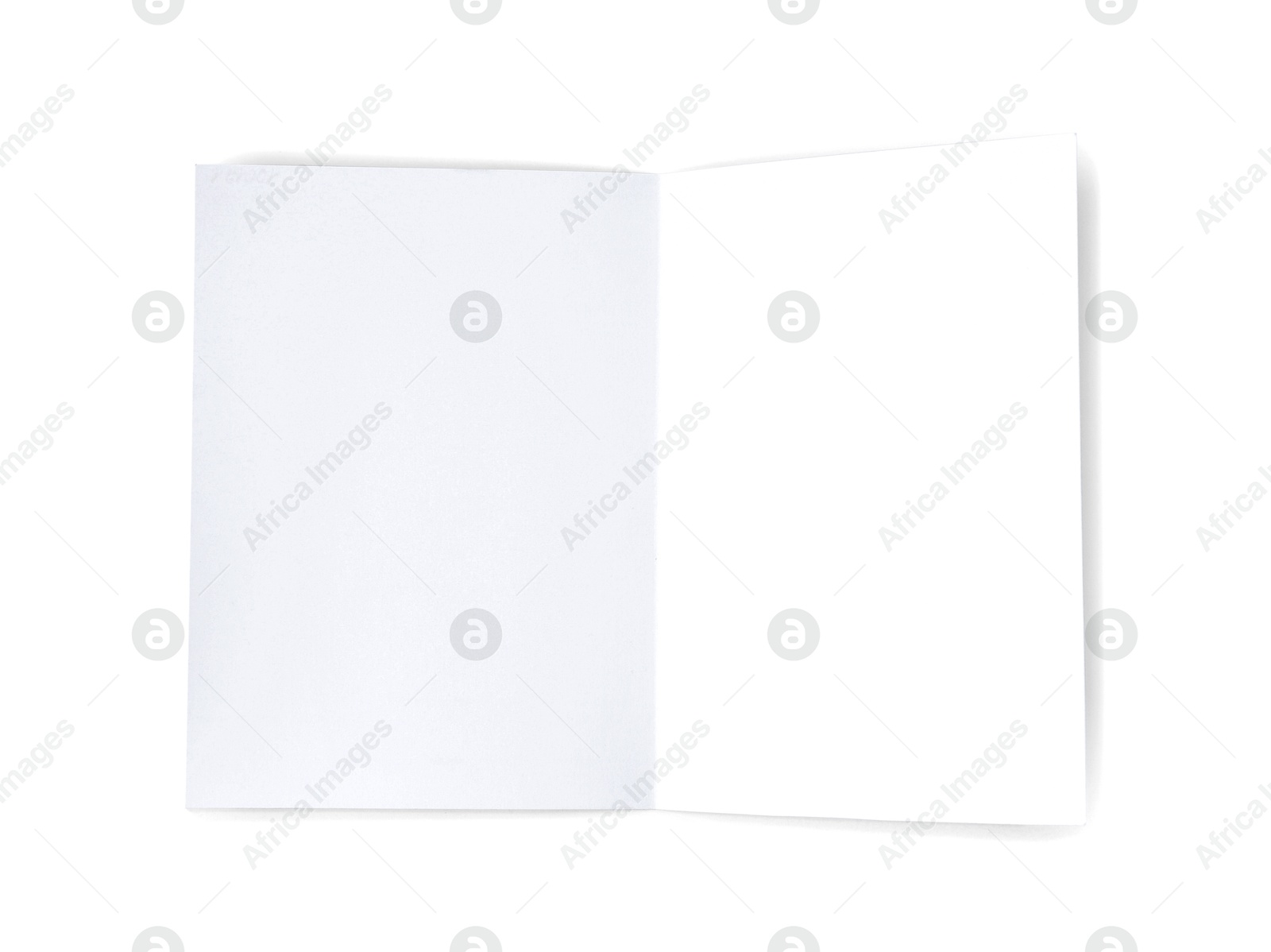 Photo of One blank greeting card on white background, top view